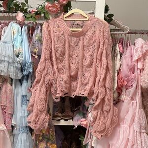 Chicwish Blush Pink Cable Knit Sweater